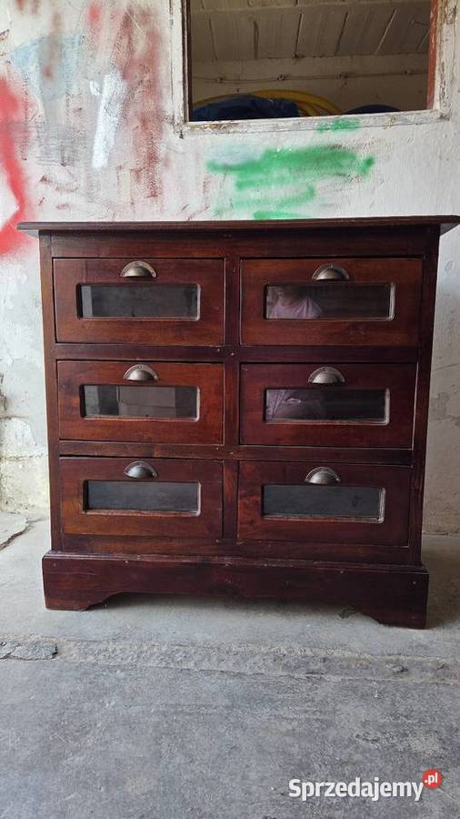 Drewniana komoda apteczna vintage warmińsko-mazurskie Giżycko sprzedam