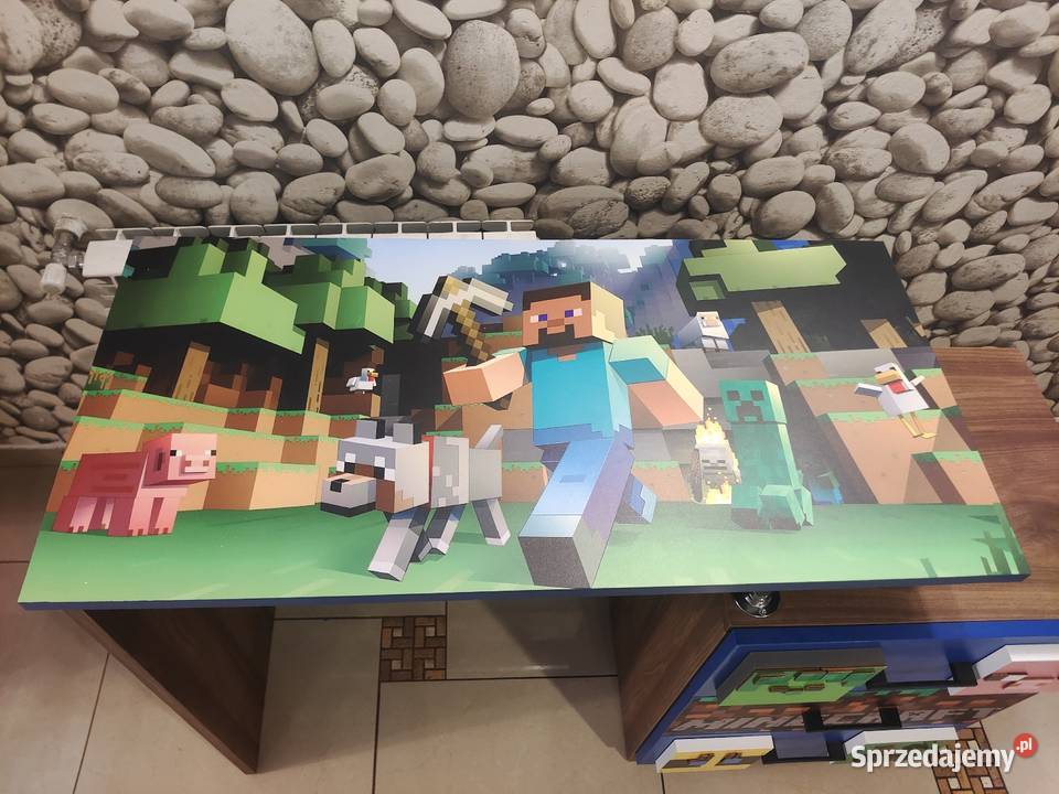 Biurko Minecraft 3 duże szuflady promocja 75cm Nowy Sącz sprzedam