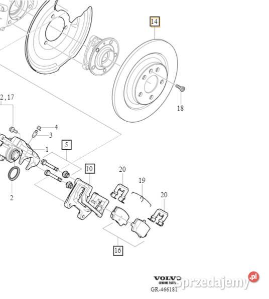 VOLVO EX40 XC40 tarcze hamulcowe tyl 2 280mm OE Bielany Wrocławskie