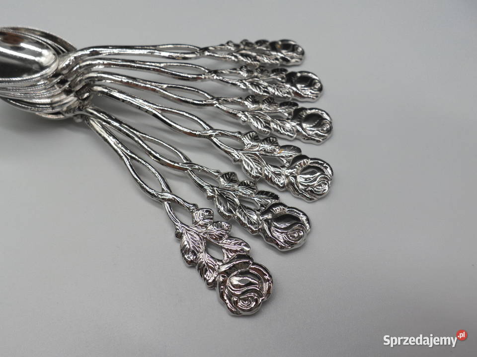 Komplet Łyżeczek z Różyczką 6 w kolorze srebrnym Raszków