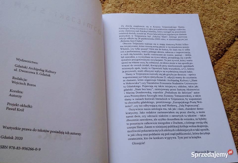 Trójmiejski slam antologia slamerów z Trójmiasta pomorskie Gdańsk sprzedam