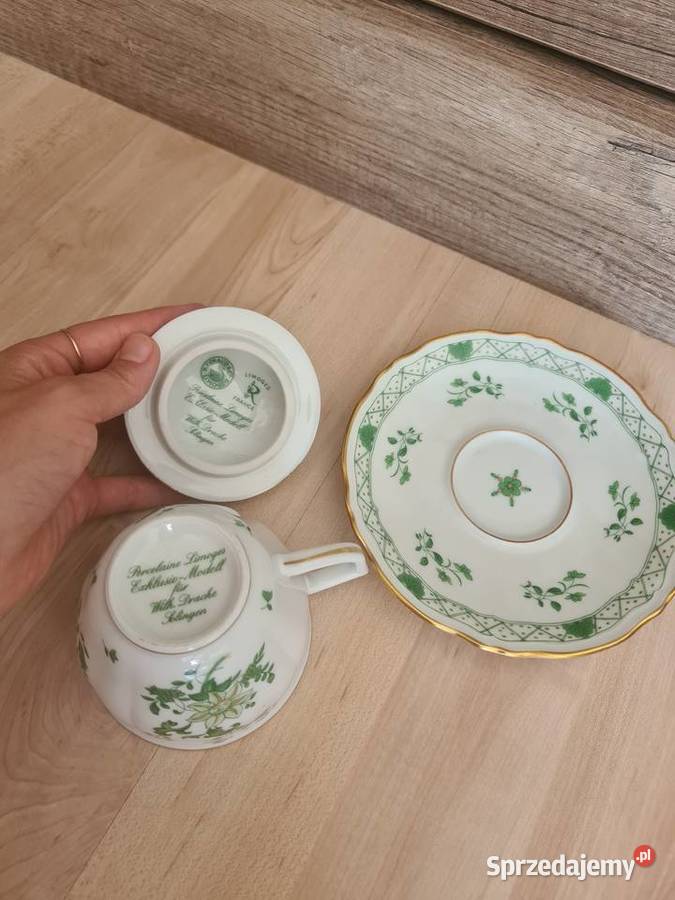Limoges filiżanka zielone kwiaty Porcelana i szkło Porcelana i szkło Gorlice
