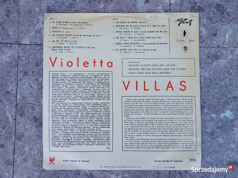 34 Płyta winylowa Violetta Villas XL 0328 sprzedam