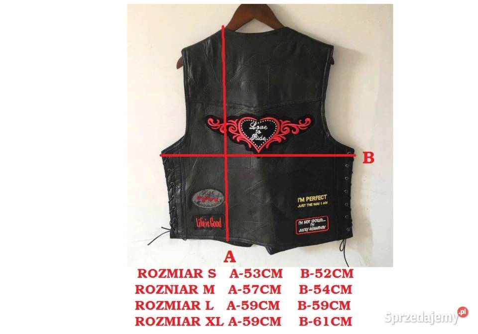 Kamizelka motocyklowa skórzana damskaróżne Mysłowice