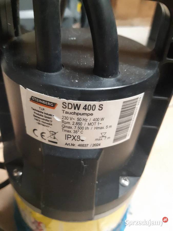 Pompa zanurzeniowa o wody Płock