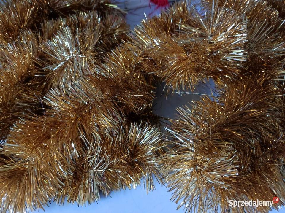 złoty długi łańcuch choinkowy na choinkę XXL