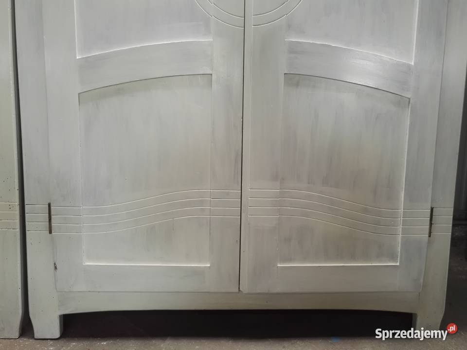 Biblioteka i Szafa bielone z pełnego drewna Szafy i garderoby Kozy