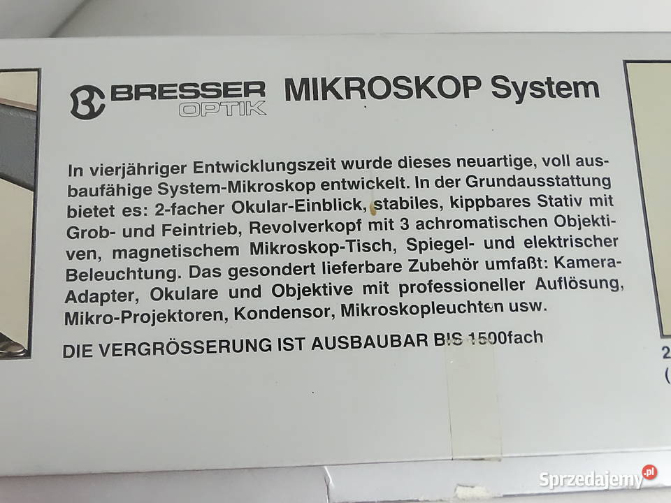 Mikroskop Bresser Optik System Zestaw retro w Antyki, Sztuka, Kolekcje