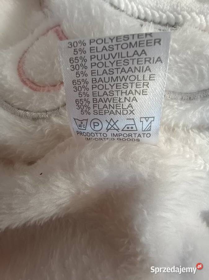 Urocza biała bluza polarowa z kapturem i misiem Strzelce Krajeńskie