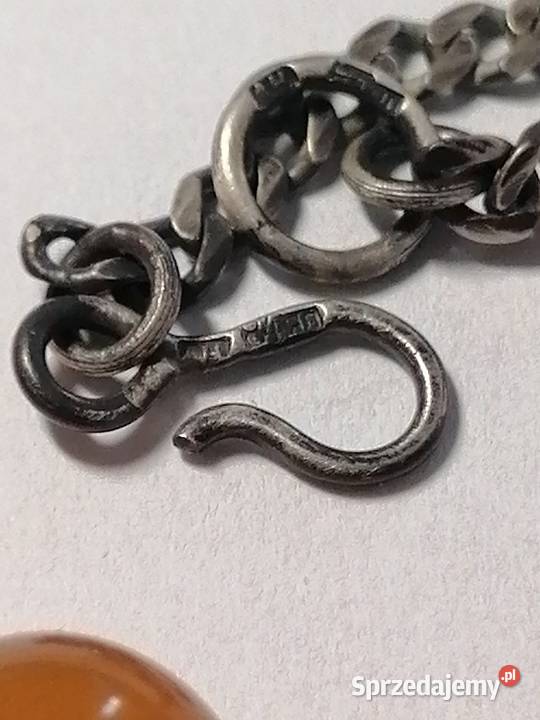 Naszyjnik bursztyn srebro Zolotniki 84 podlaskie