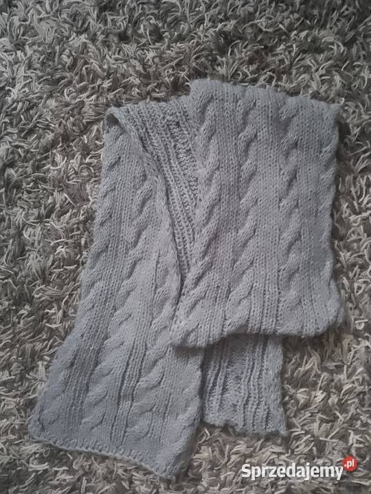 Szalik damski szary duży
