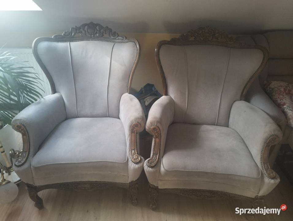 Fotele uszaki w stylu Ludwikowskim antyk Wrocław sprzedam