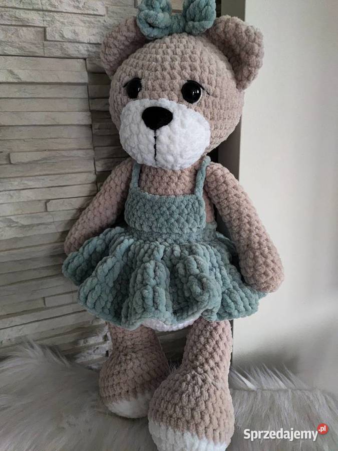 Miś hand made na szydełku DOSTĘPNY RĘKI Myszków