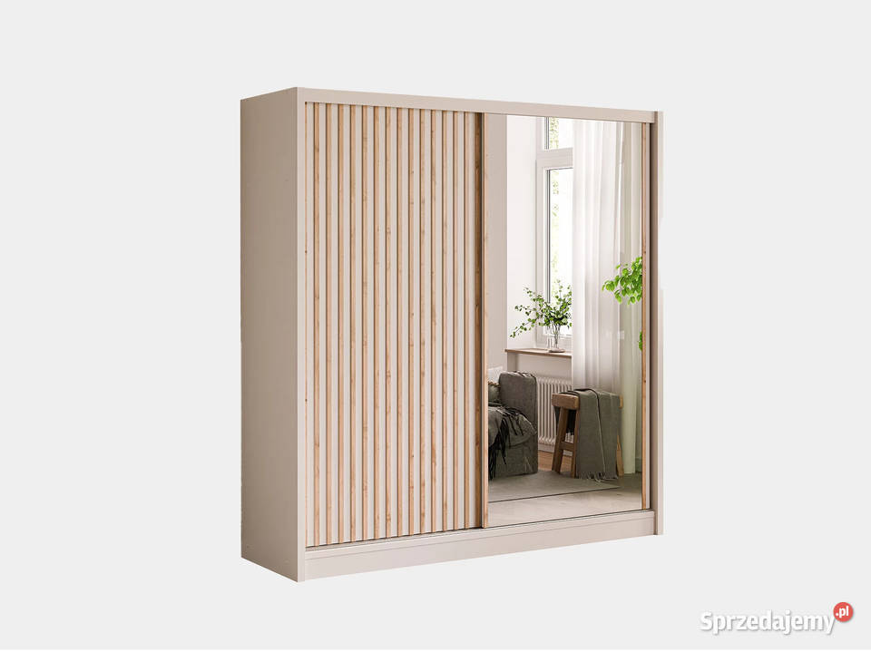 Szafa London 203x215x60 lustro lamele 3 kolory