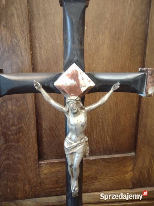 Stary krucyfiks krzyż marmur koniec XIX w sprzedam