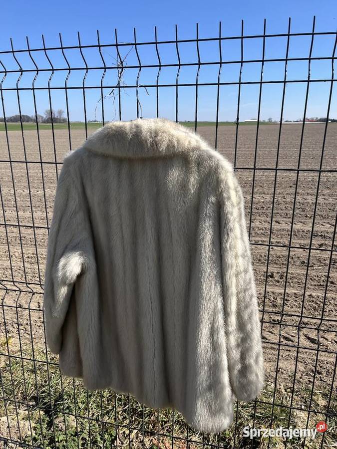 Futro z norek kremowe jasne palomino Kurtki i płaszcze