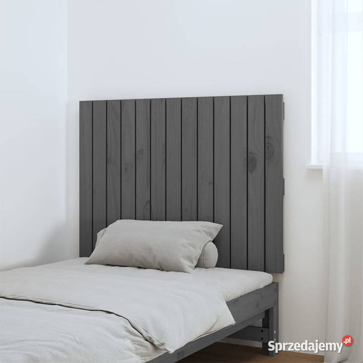 Wezgłowie łóżka szare 825x3x60 lite drewno Warszawa