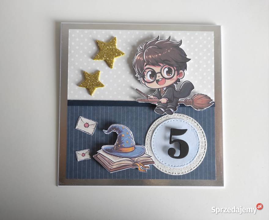 Kartka ręcznie robiona na urodziny Harry Potter Łódź