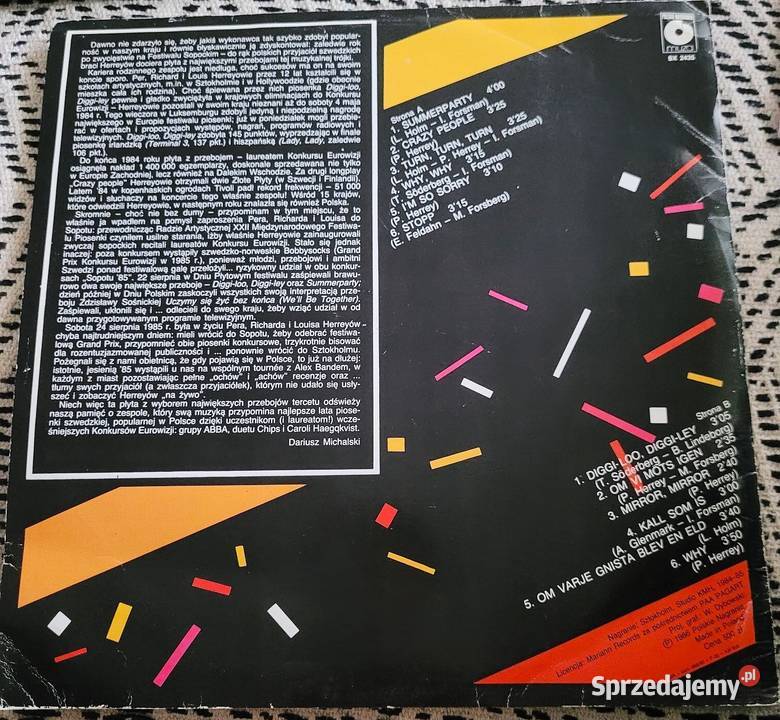 Herreys Grand Prix Eurovision 84 Sopot 85 płyta płyta winylowa Chełmno sprzedam