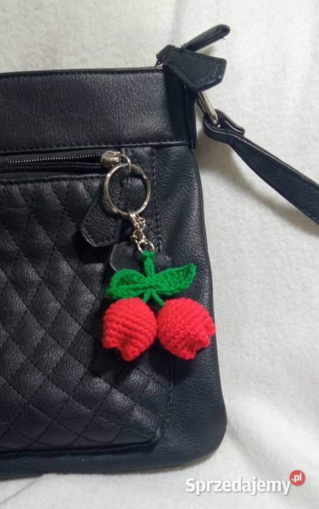 Tulipany wykonane na szydełku brelok Łask