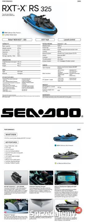 Skuter wodny Seadoo RXT X 325 Ice Metal Manta małopolskie Nowy Sącz