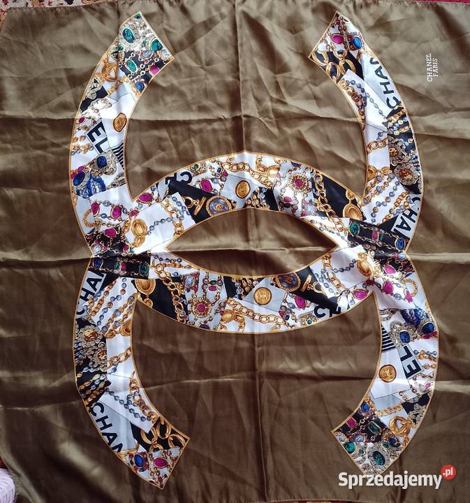 Chanel Paris Wytworna duża apaszka biznesowa Top Dla kobiet Kraków