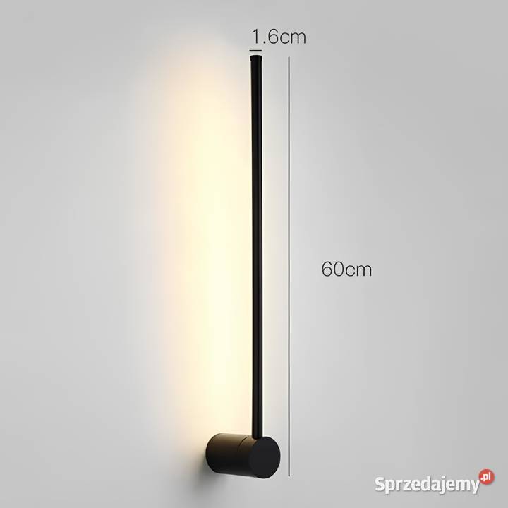 Liniowy kinkiet 60 LED 4000K czarny Pozostałe Warszawa