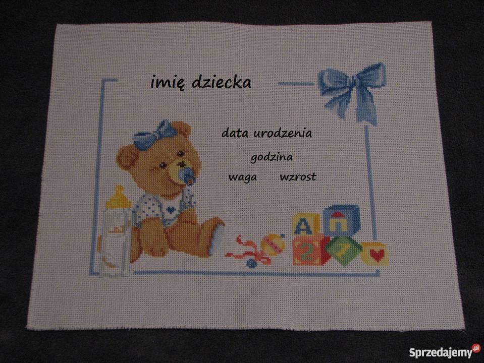 metryczka MALUSZEK haft krzyzykowy Dekoracje i ozdoby Dekoracje i ozdoby Czerwionka-Leszczyny sprzedam