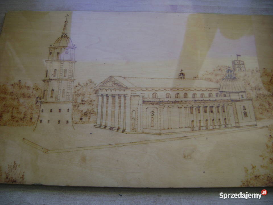 Starocie z PRL Obraz wypalany w drewnie 30 x 50 pomorskie Gdynia