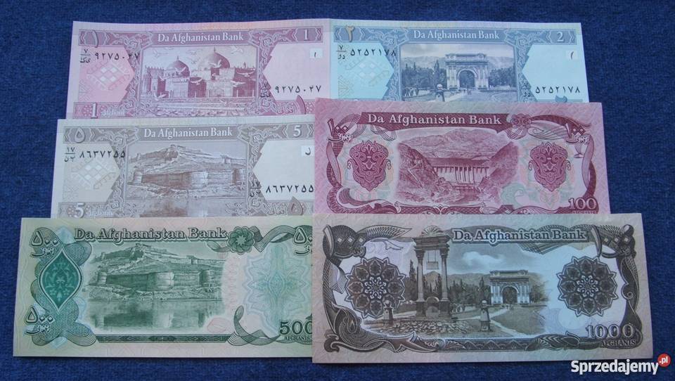 AFGANISTAN Kolekcjonerskie Banknoty Zestaw 6 UNC Katowice sprzedam