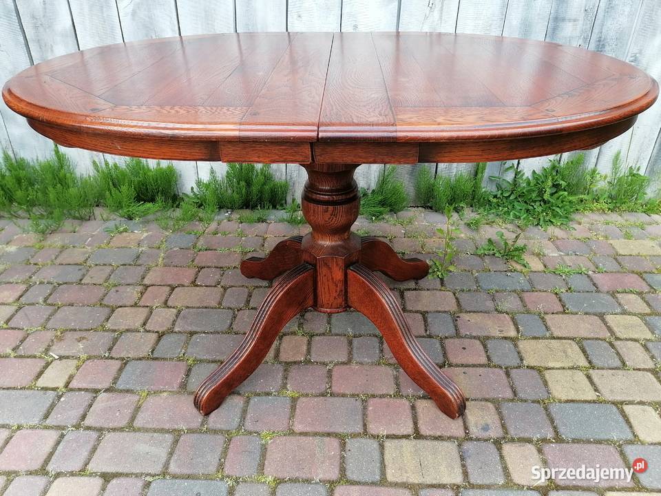 Stół dębowy okrągły rozkładany Wąwolnica