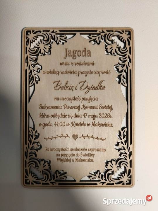 Zaproszenia Komunijne Rękodzieło Jarosław