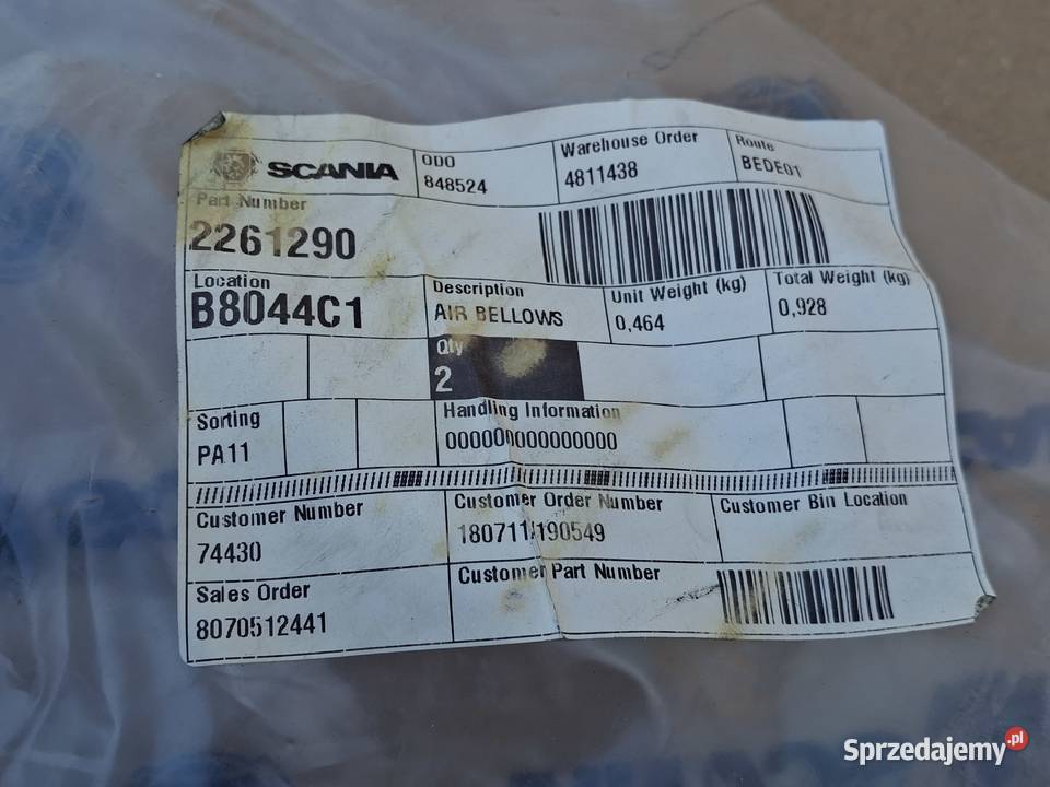 SCANIA OSŁONA SIŁOWNIKA NOWA ORYGINAŁ OSŁONY Bieleń