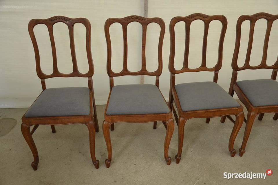 krzesła ludwikowskie komplet 6 krzeseł Poddębice