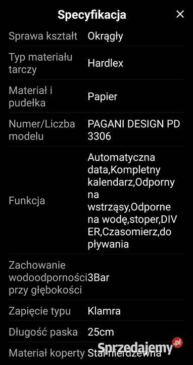 Zegarek męski Pagani Krosno