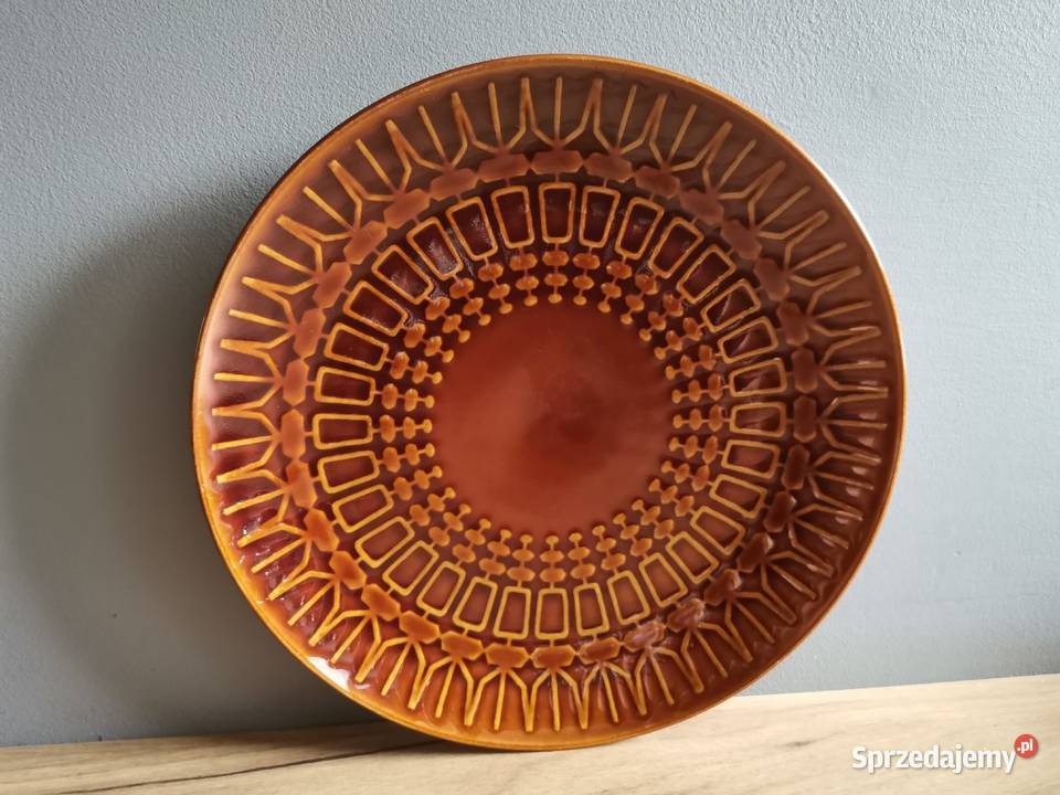 Stary duży talerz 24 porcelt Pruszków wzór Siemianowice Śląskie