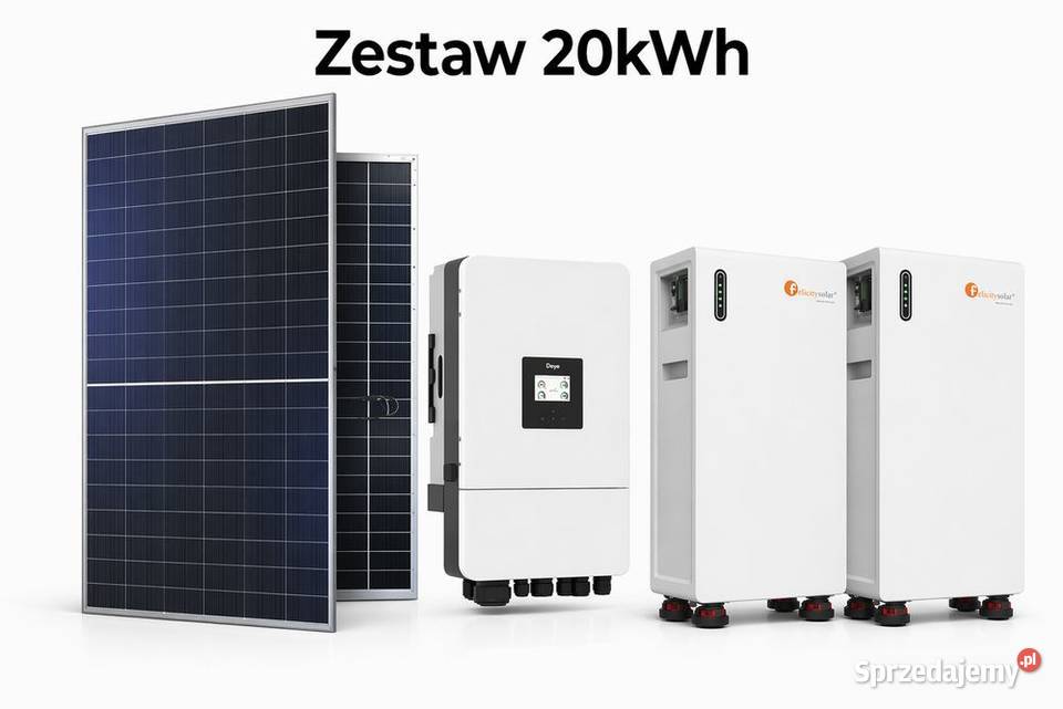 Zestaw budżetowy 20kWh LV panele inwerter 3 fazy sprzedam