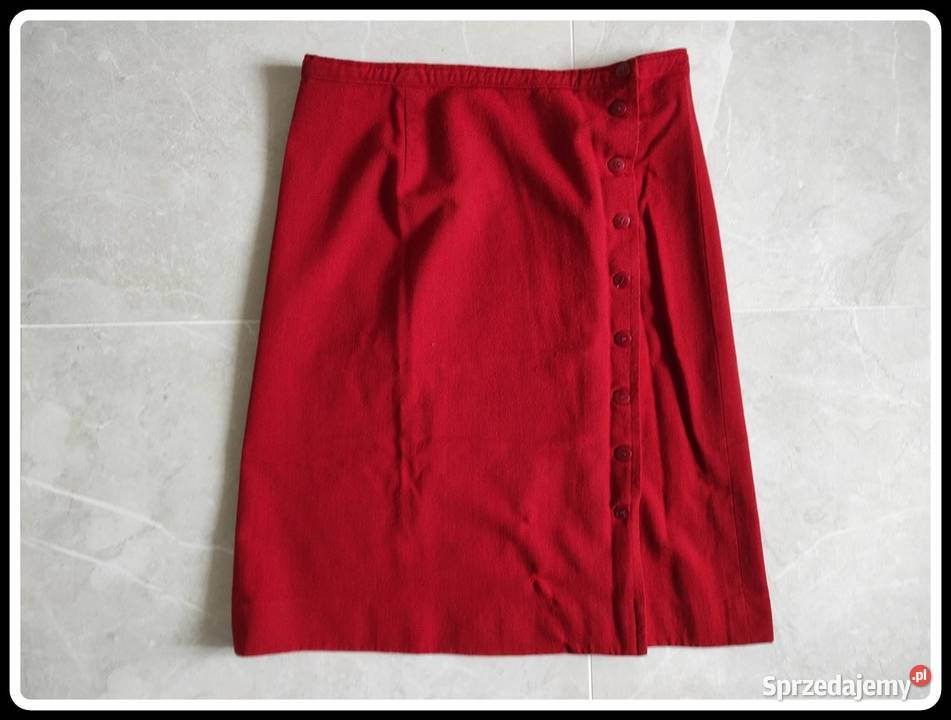 Czerwona spódnica z guzikami 42 XL mazowieckie