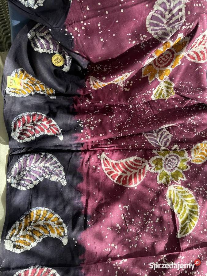 Sari tradycyjny batik ze Sri Lanki z cieniutkiej