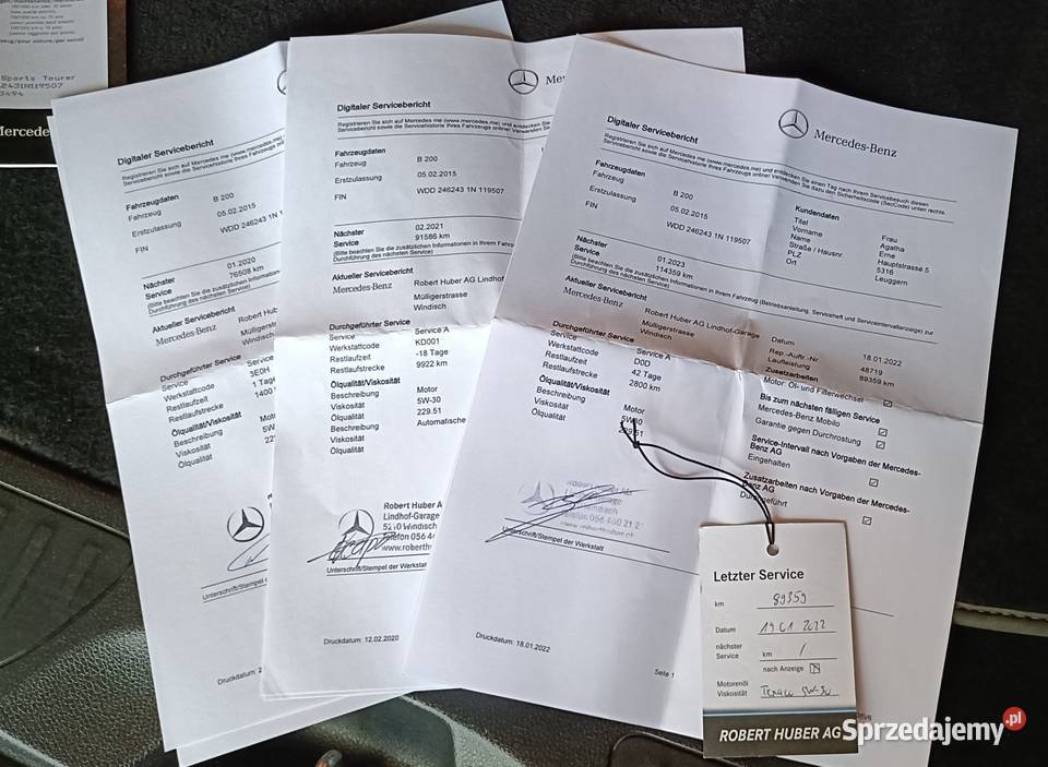 Mercedes Bklasa W246 B200 serwisowany w ASO
