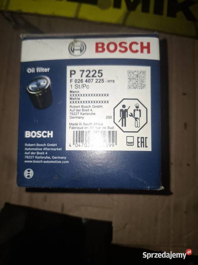 Nowy filtr oleju BOSCH P 7225 F 026 407 225 osobowe Myślenice
