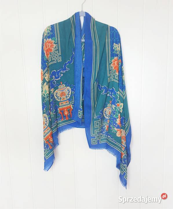 Nowy lekki szal tkany z wełną orientalny Moda i Styl Szczecin