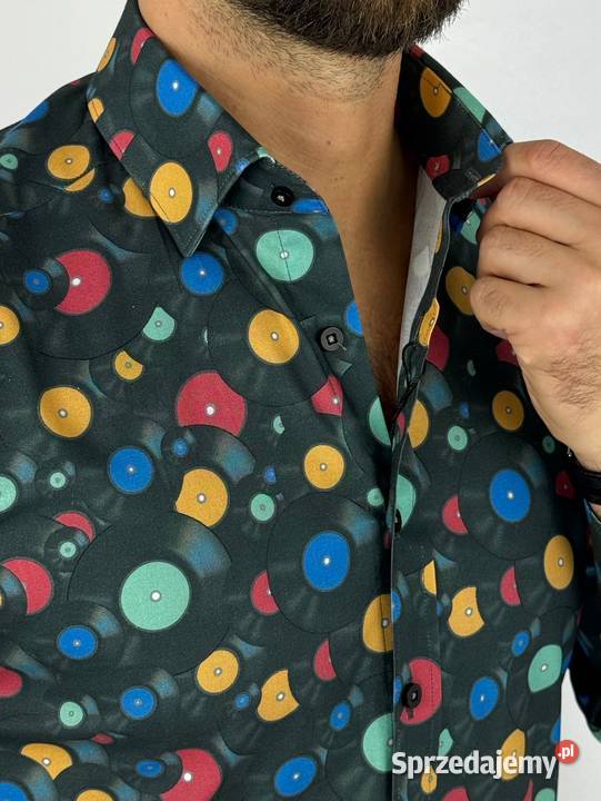 GIOVANNI PERA Koszula męska K010 Płyty winylowe Ostrów Wielkopolski