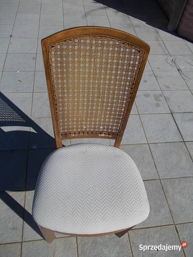 krzesła drewniane cena za kpl=7 szt USA z rafią oryginalne