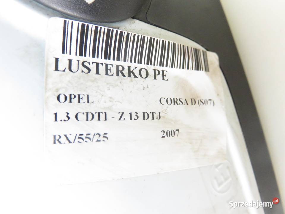 LUSTERKO PRAWE OPEL CORSA D 468435664 Z474 3 PIN