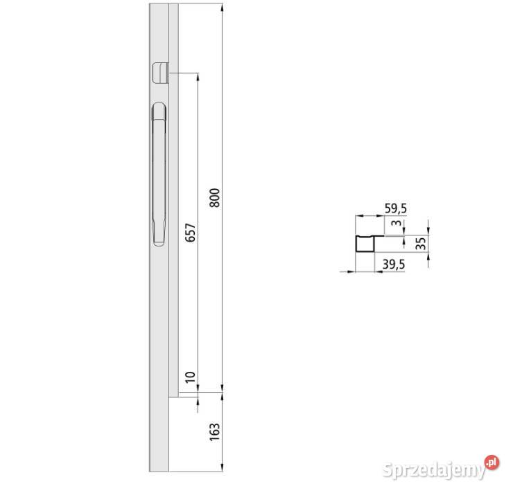 Słupek K20 przód lewy do burty 800 mm TIR