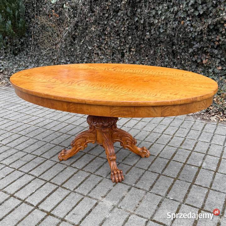 ARTexpert Stół stolik kawowy owalny Ludwik duży