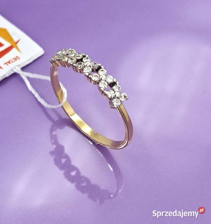 Pierścionek r17 Złoty pr585 Obrączkowy korona z Poznań