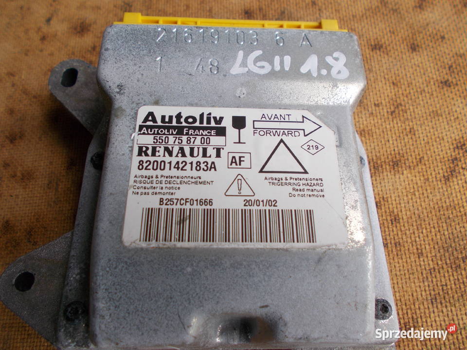 renault LAGUNA 2 02r 18 16v sterownik airbag Zamość