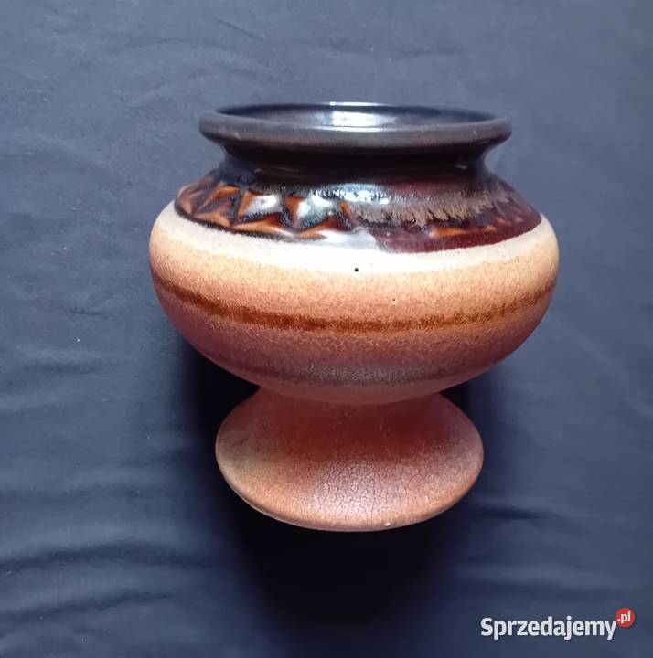 Ceramiczna częściowo szkliwiona osłonka doniczki Koźminek